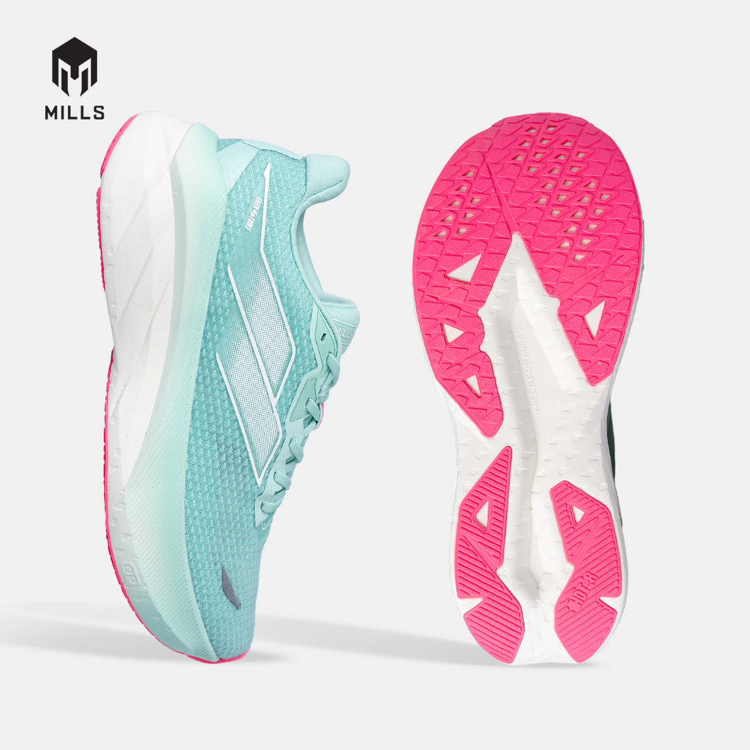 MILLS SEPATU LARI WANITA WOMEN RUNNING SHOES ENERSTRIKE ZENITH M2 FL MISTY.TEAL/OFF.WHITE/HOT.PINK 9107004