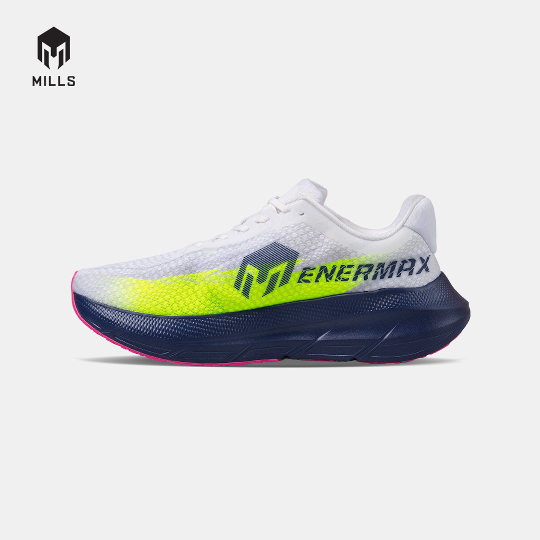 MILLS SEPATU LARI RUNNING SHOES ENERMAX CUSHION M4 WHITE/NAVY/FLASH.YELLOW 9107202