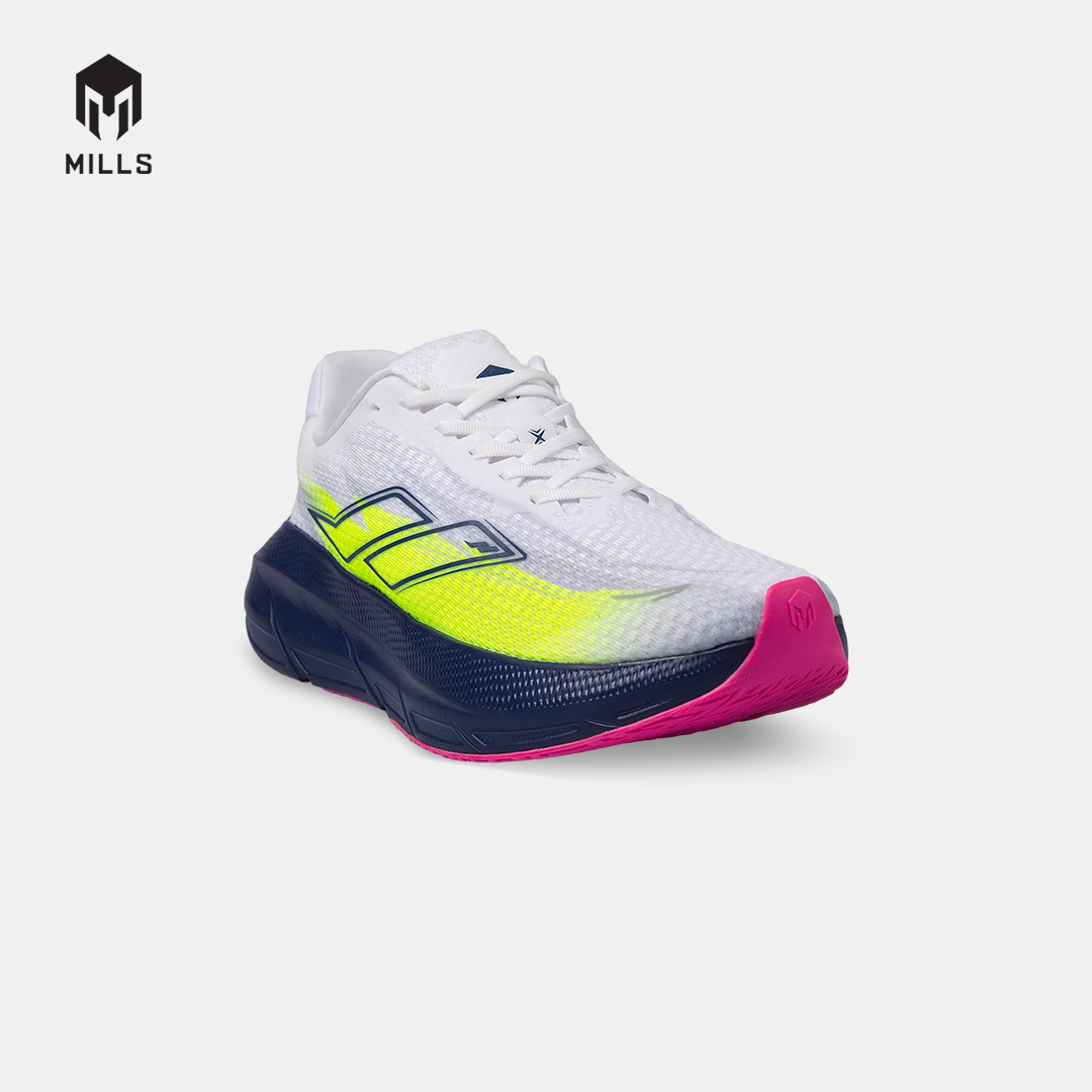MILLS SEPATU LARI RUNNING SHOES ENERMAX CUSHION M4 WHITE/NAVY/FLASH.YELLOW 9107202