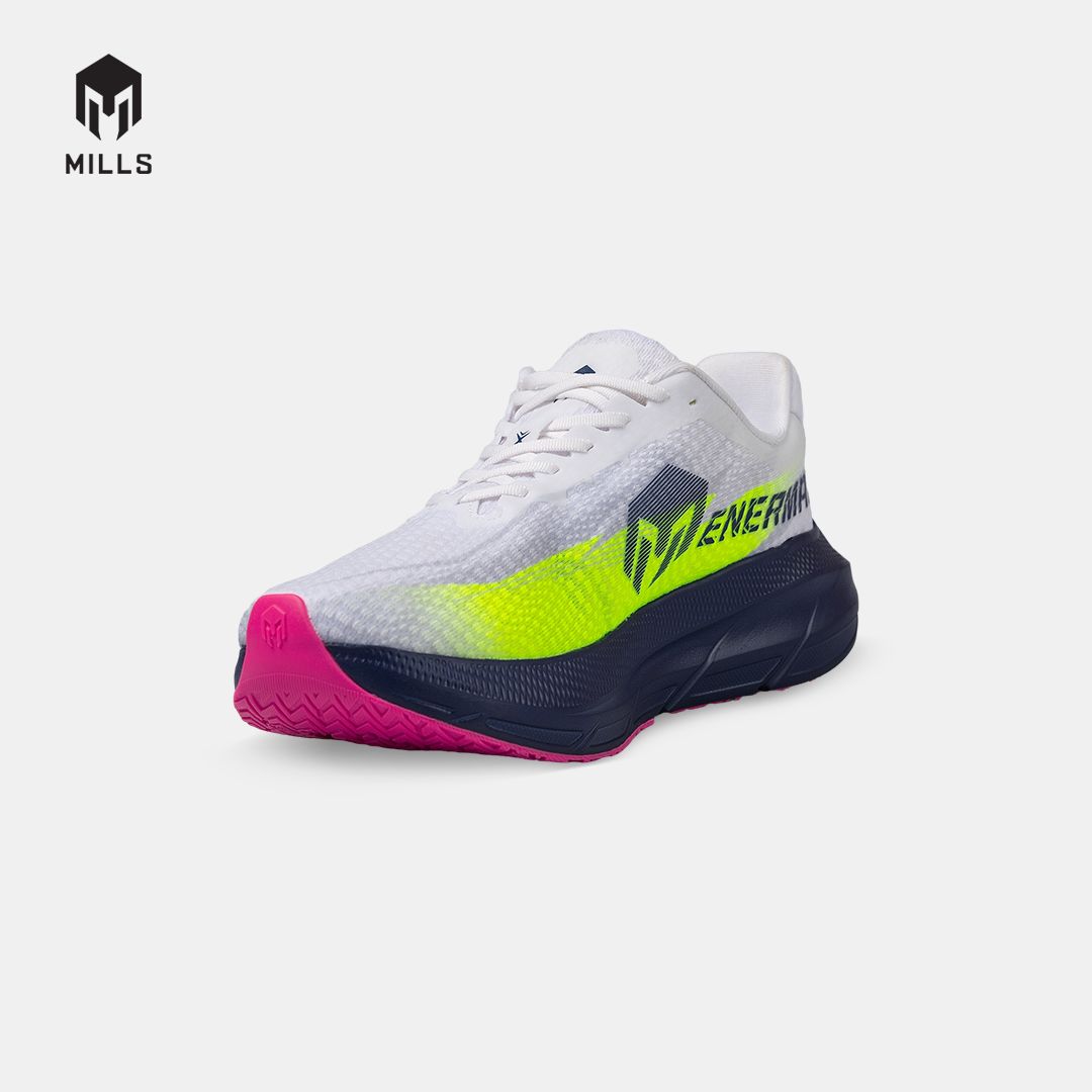 MILLS SEPATU LARI RUNNING SHOES ENERMAX CUSHION M4 WHITE/NAVY/FLASH.YELLOW 9107202