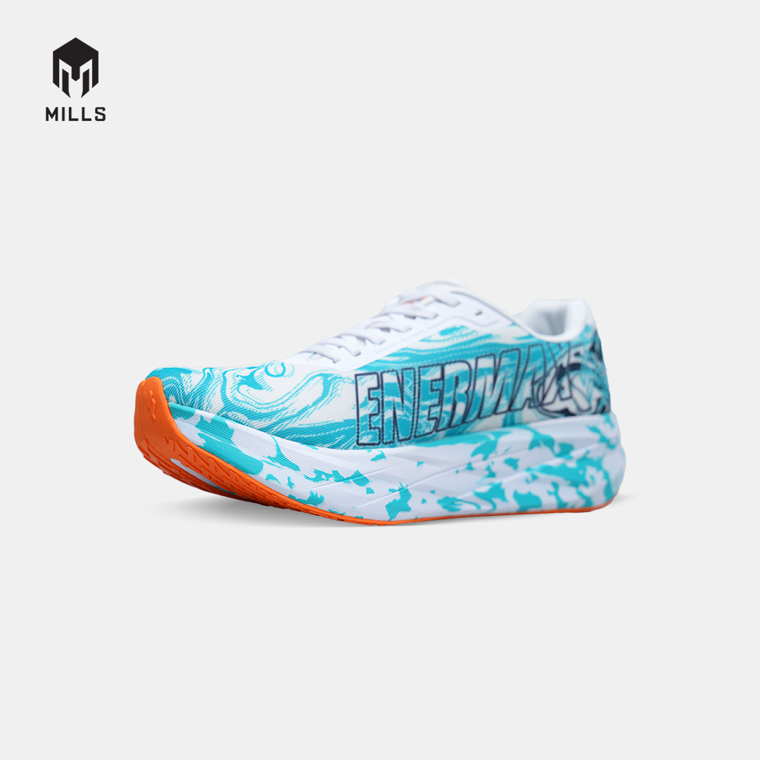 MILLS SEPATU LARI RUNNING SHOES ENERMAX NERGETIC M3 WHITE/JAVA.CYAN/FRESH.ORANGE 9107301