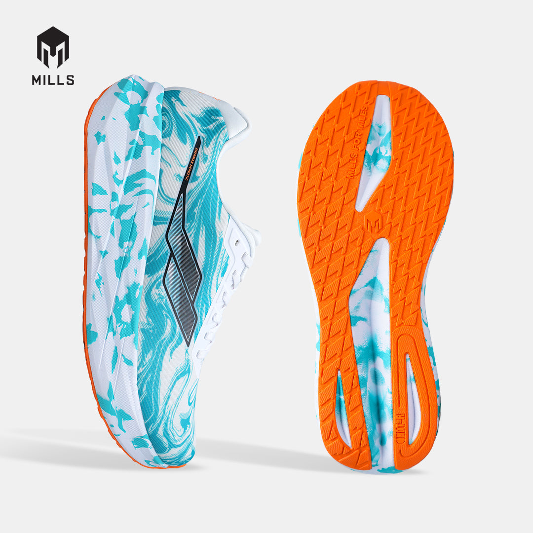 MILLS SEPATU LARI RUNNING SHOES ENERMAX NERGETIC M3 WHITE/JAVA.CYAN/FRESH.ORANGE 9107301