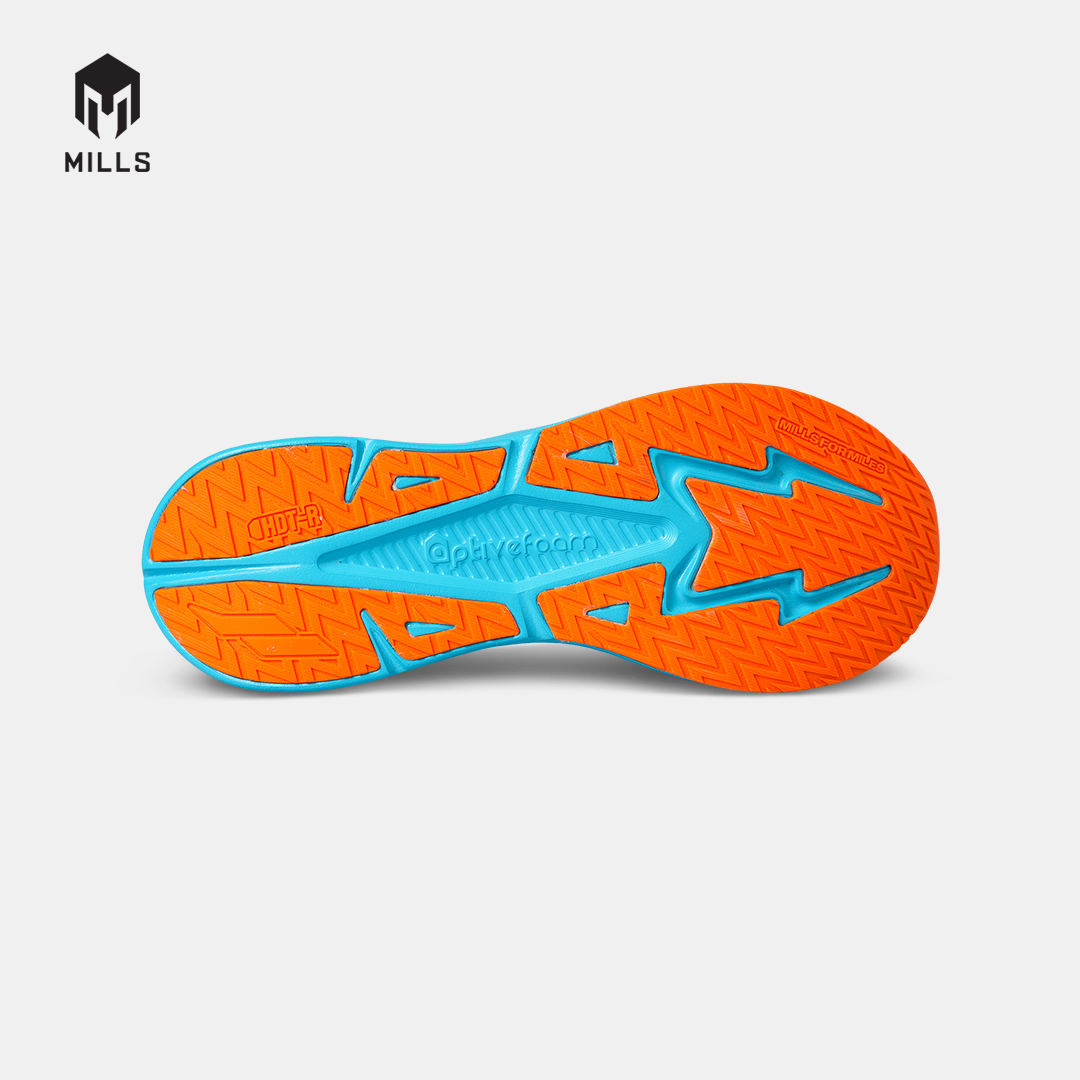 MILLS SEPATU LARI RUNNING SHOES ENERMAX STREAM M2 WHITE/JAVA.CYAN/FRESH.ORANGE 9108202
