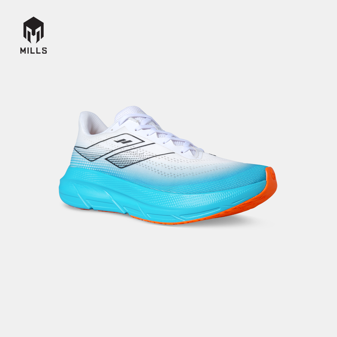 MILLS SEPATU LARI RUNNING SHOES ENERMAX STREAM M2 WHITE/JAVA.CYAN/FRESH.ORANGE 9108202