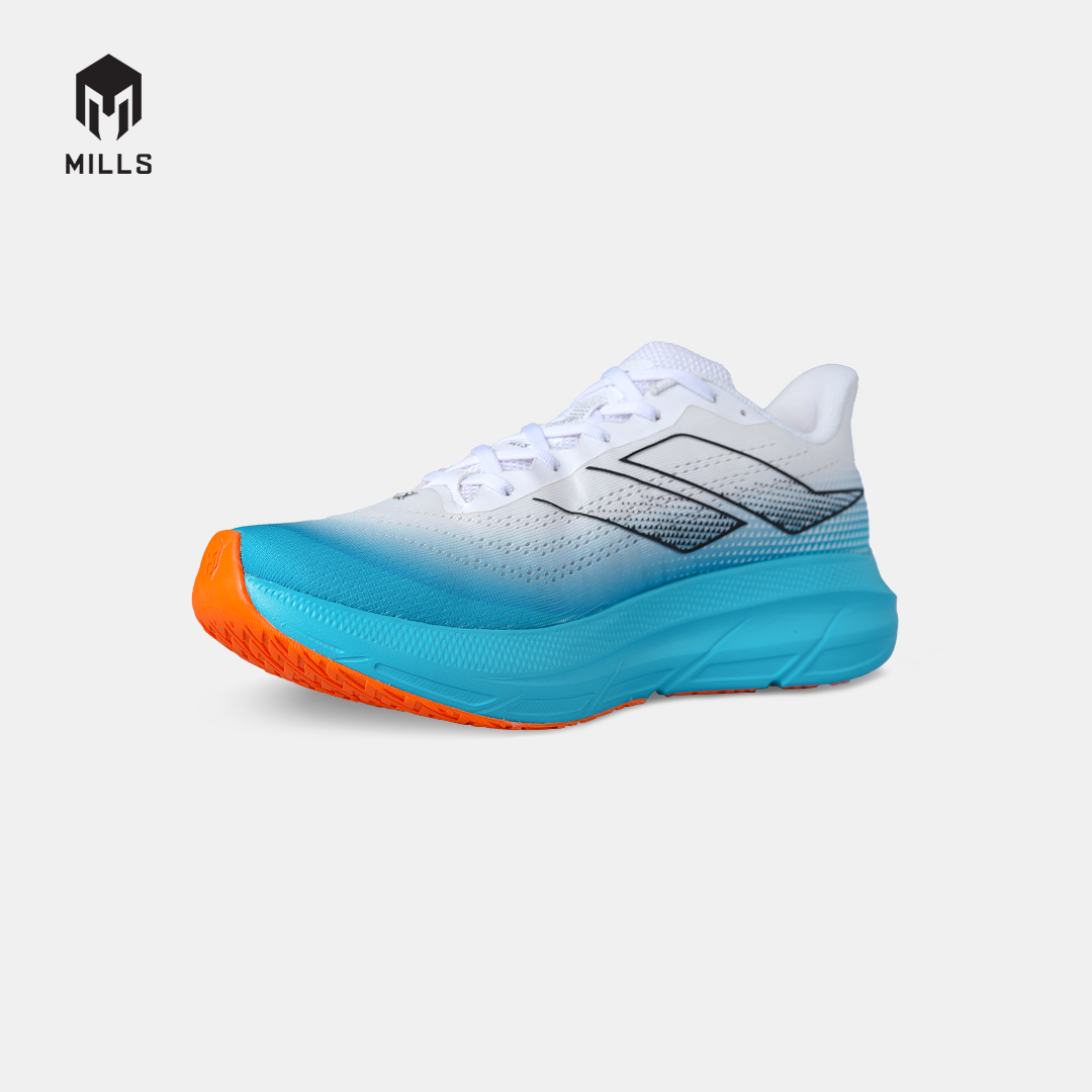 MILLS SEPATU LARI RUNNING SHOES ENERMAX STREAM M2 WHITE/JAVA.CYAN/FRESH.ORANGE 9108202