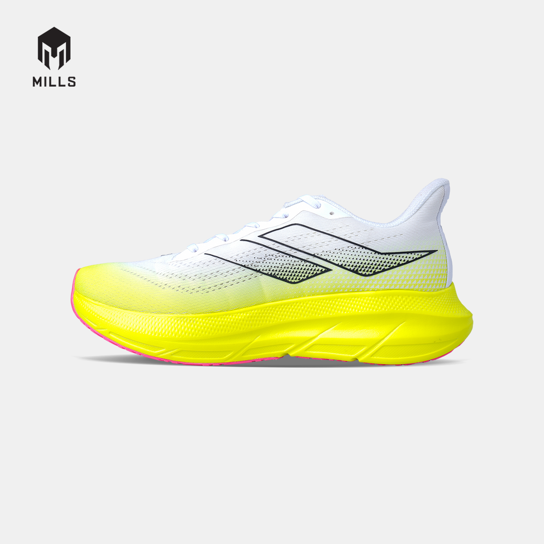MILLS SEPATU LARI RUNNING SHOES ENERMAX STREAM M2 WHITE/FLASH.YELLOW/BLACK 9108203