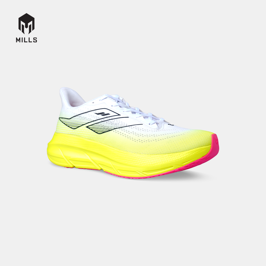 MILLS SEPATU LARI RUNNING SHOES ENERMAX STREAM M2 WHITE/FLASH.YELLOW/BLACK 9108203