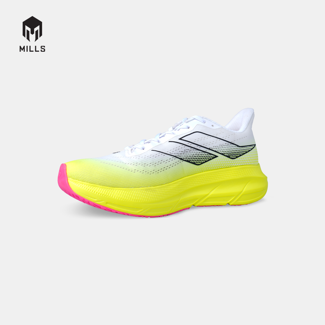 MILLS SEPATU LARI RUNNING SHOES ENERMAX STREAM M2 WHITE/FLASH.YELLOW/BLACK 9108203