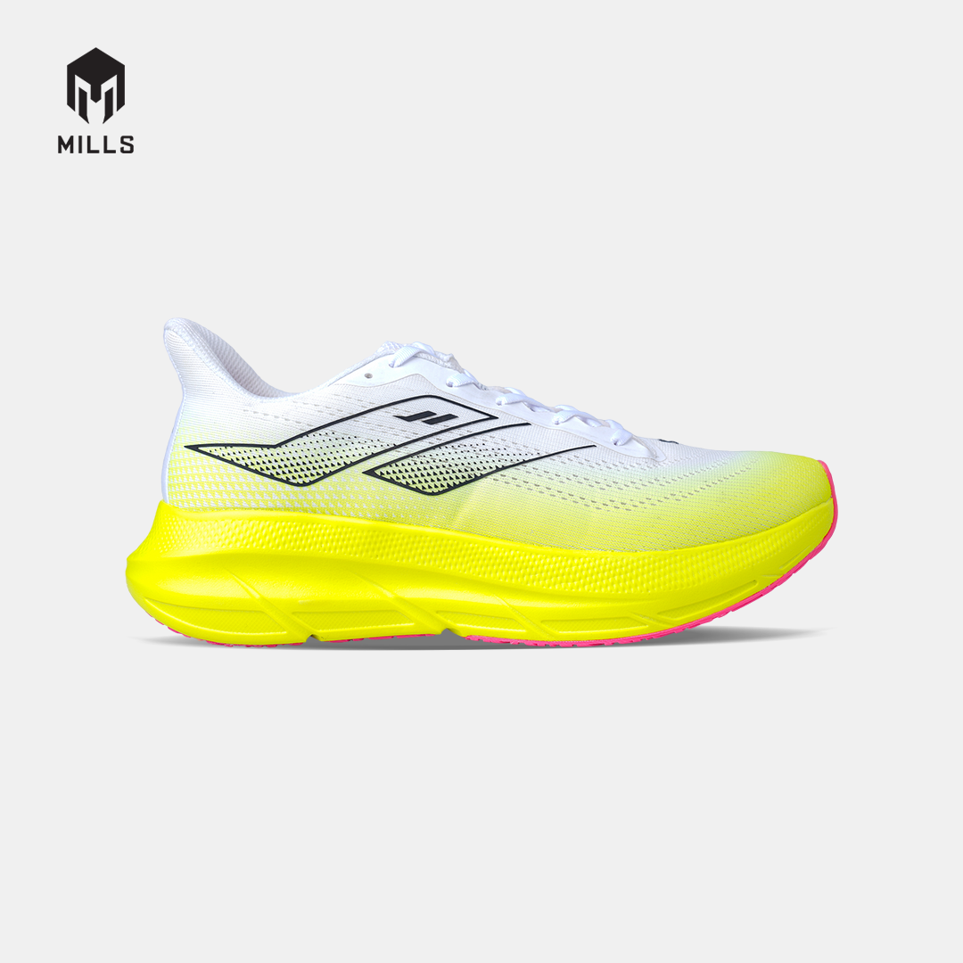 MILLS SEPATU LARI RUNNING SHOES ENERMAX STREAM M2 WHITE/FLASH.YELLOW/BLACK 9108203