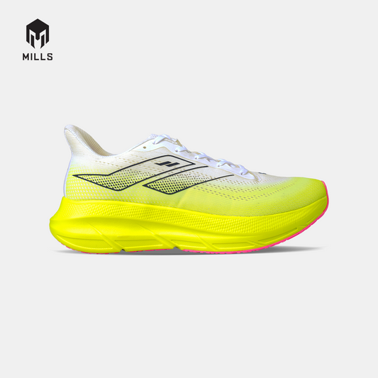 MILLS SEPATU LARI RUNNING SHOES ENERMAX STREAM M2 WHITE/FLASH.YELLOW/BLACK 9108203