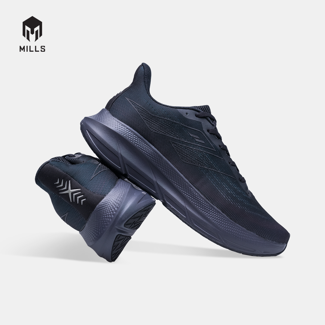 MILLS SEPATU LARI RUNNING SHOES ENERMAX STREAM M2 BLACK/PHANTOM.BLACK 9108205