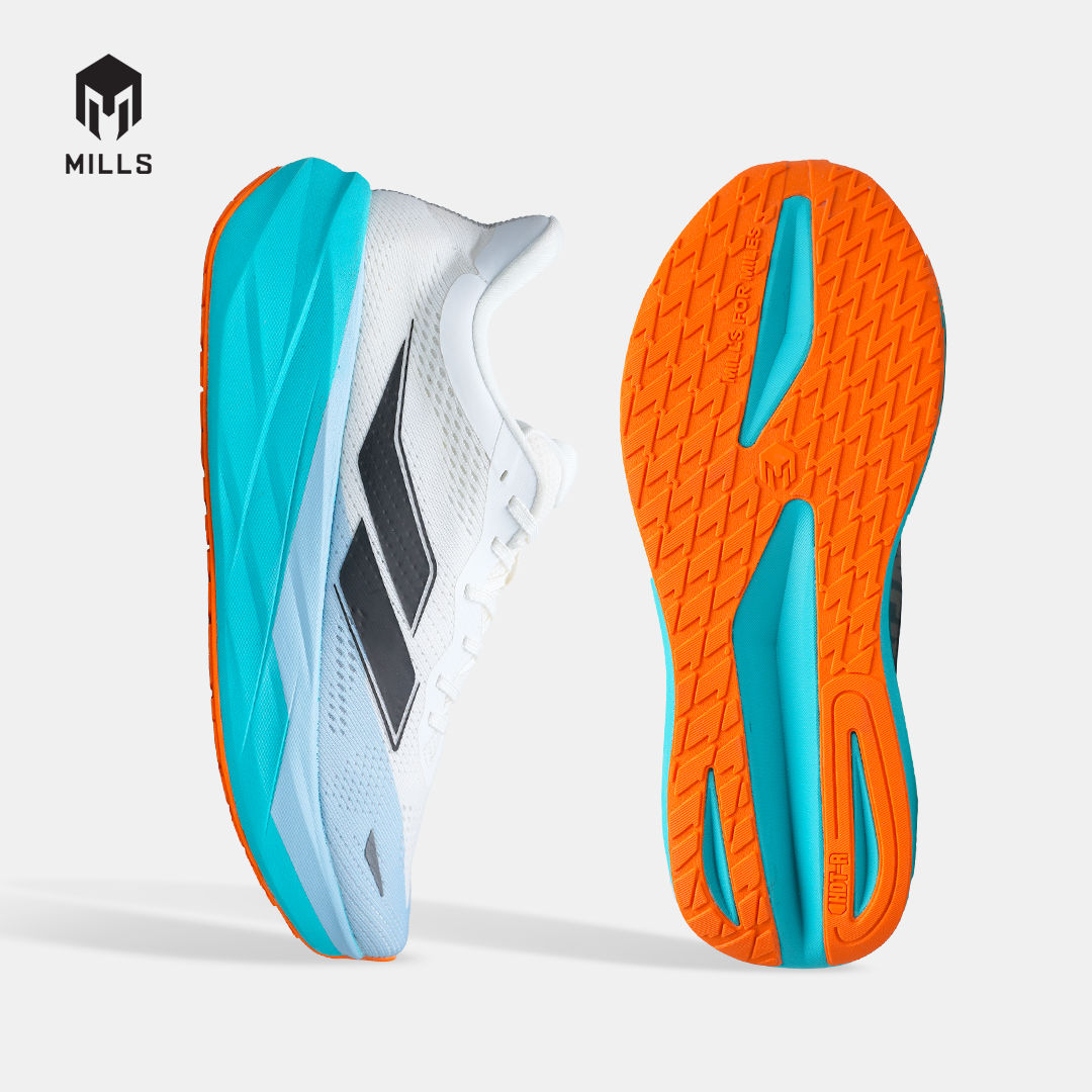 MILLS SEPATU LARI RUNNING SHOES ENERMAX TYCOON M2 WHITE/JAVA.CYAN/ORANGE 9108403