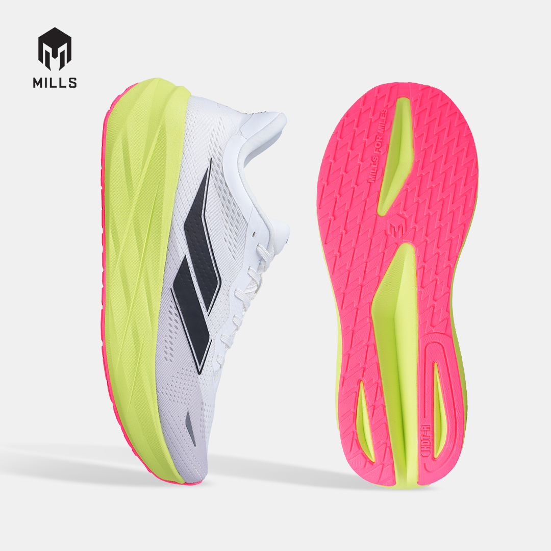 MILLS SEPATU LARI RUNNING SHOES ENERMAX TYCOON M2 WHITE / FLASH YELLOW / HOT PINK 9108404