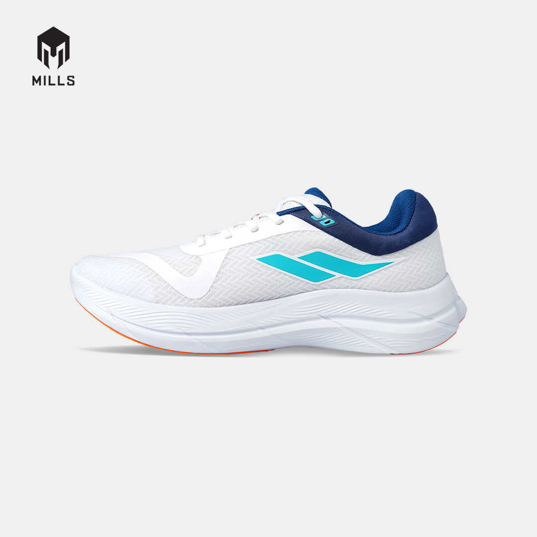 MILLS SEPATU LARI RUNNING SHOES TREXIMO WAVE WHITE/JAVA.CYAN/FRESH.ORANGE 9108502