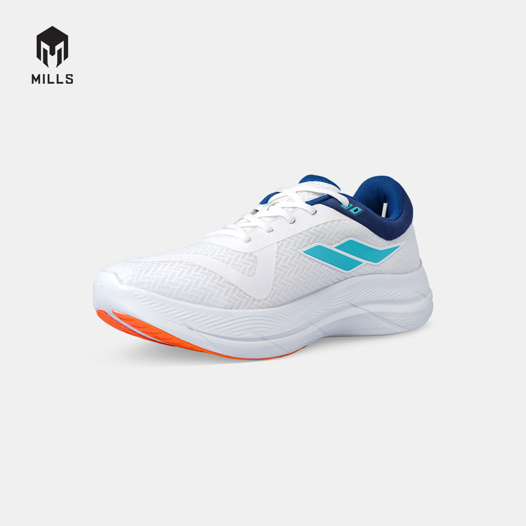 MILLS SEPATU LARI RUNNING SHOES TREXIMO WAVE WHITE/JAVA.CYAN/FRESH.ORANGE 9108502