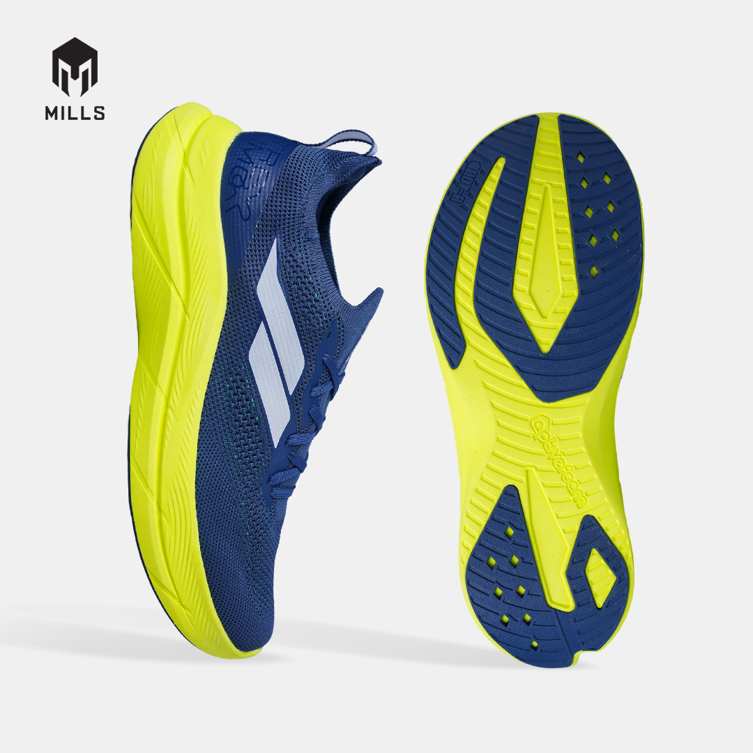 MILLS SEPATU LARI RUNNING SHOES TREXIMO ENERLITE M2 NAVY/FLASH.YELLOW/WHITE 9108704