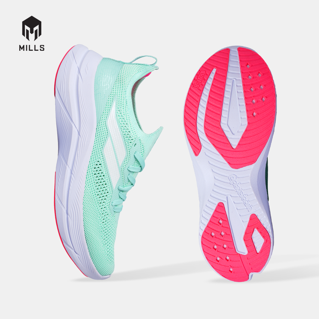 MILLS SEPATU LARI WANITA WOMEN RUNNING SHOES TREXIMO ENERLITE M2 FL MISTY.TEAL/WHITE/HOT.PINK 9108804