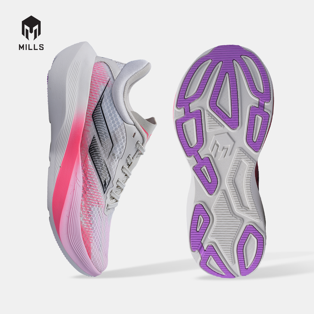 MILLS SEPATU LARI WANITA WOMEN RUNNING SHOES TREXIMO FURY FL WHITE/LAVENDER/HOT.PINK 9109701