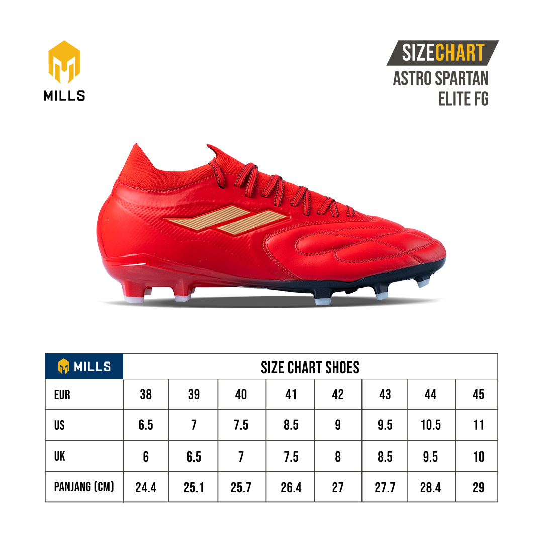 MILLS Sepatu Sepakbola Astro Spartan Elite FG Champion Red / Gold 9301509