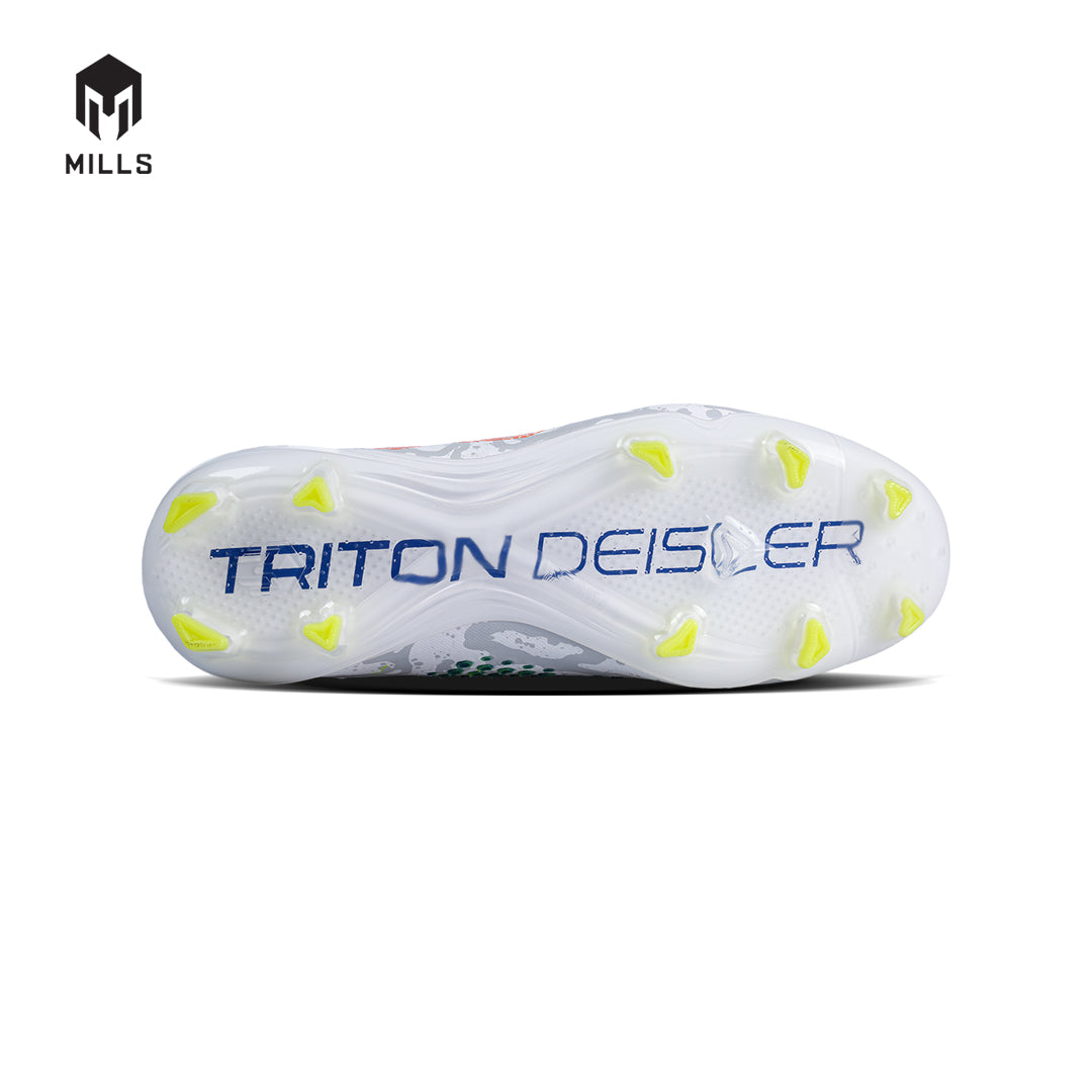 MILLS Sepatu Sepakbola Triton Deisler 1.2 Elite FG White / Neon. Green / Navy 9303704