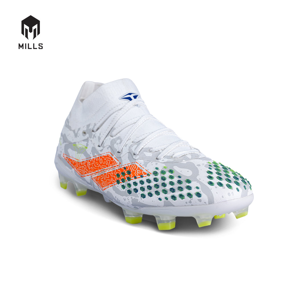 MILLS Sepatu Sepakbola Triton Deisler 1.2 Elite FG White / Neon. Green / Navy 9303704