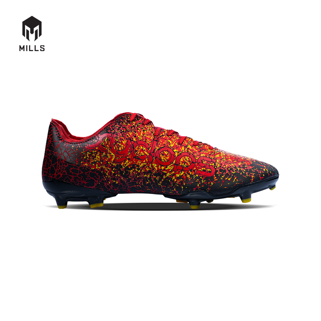 MILLS Sepatu Sepakbola Xyclops Inferno FG Red / Black / Gold 9303901