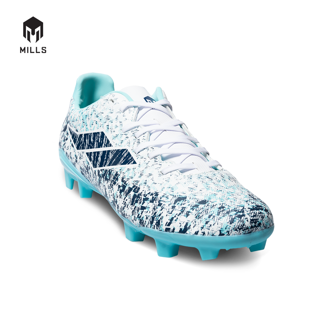 MILLS Sepatu Sepakbola Gladion FG White / Cyan / Navy 9304201