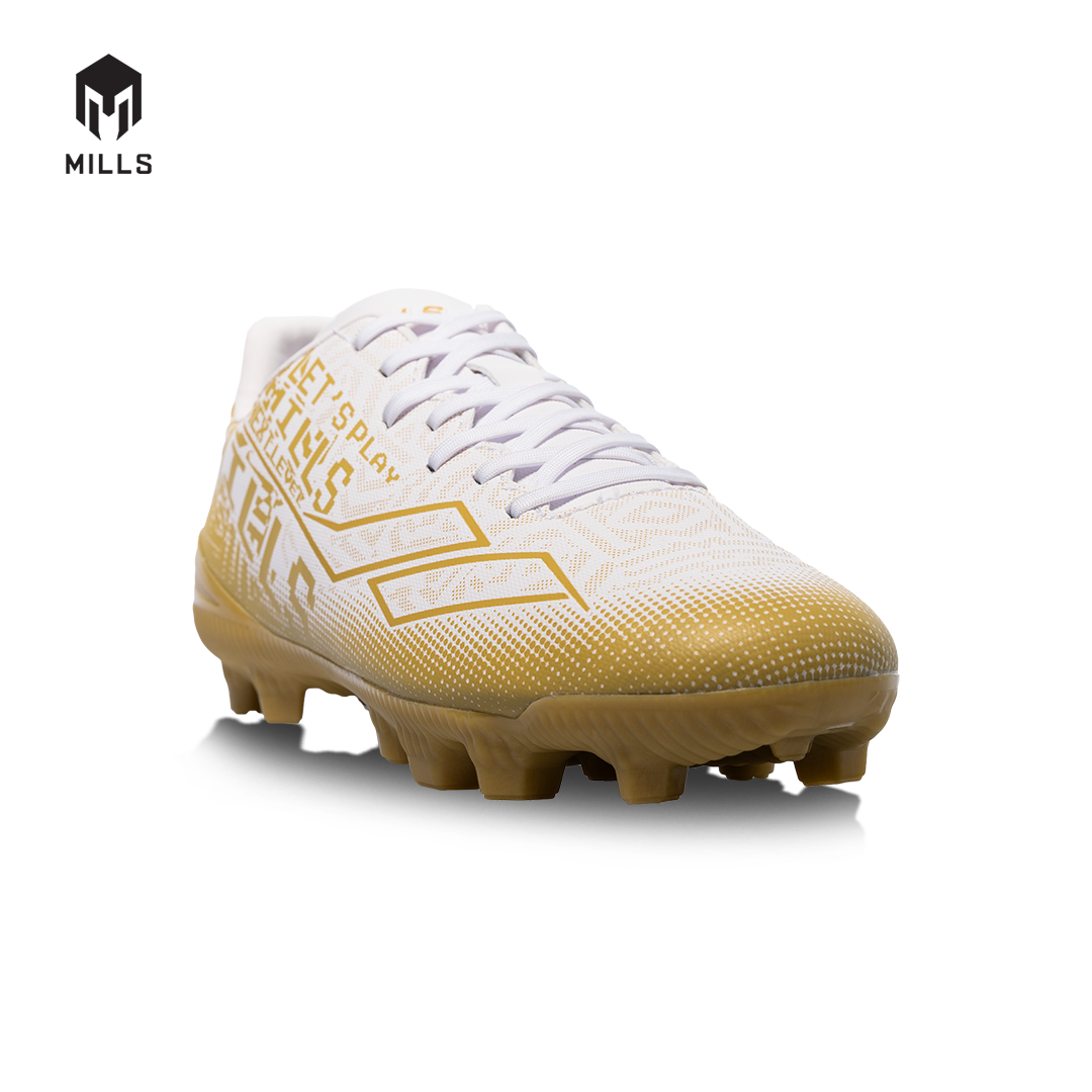 MILLS Sepatu Sepakbola Blazar FG White / Gold 9304503