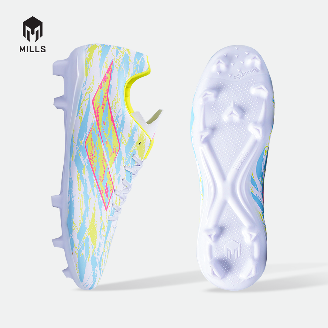 MILLS SEPATU SEPAKBOLA SPYRO FG WHITE/LASER LIME/AQUA BLUE 9307809