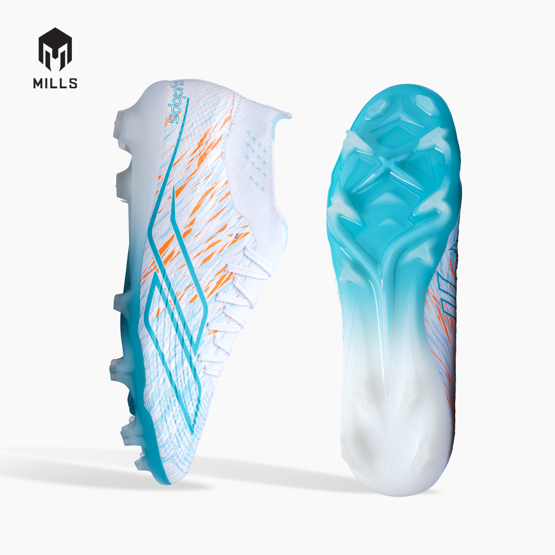 MILLS SEPATU SEPAKBOLA XYCLOPS STRIKEBLAST M2.1 ELITE FG WHITE/JAVA.CYAN/FRESH.ORANGE 9309001