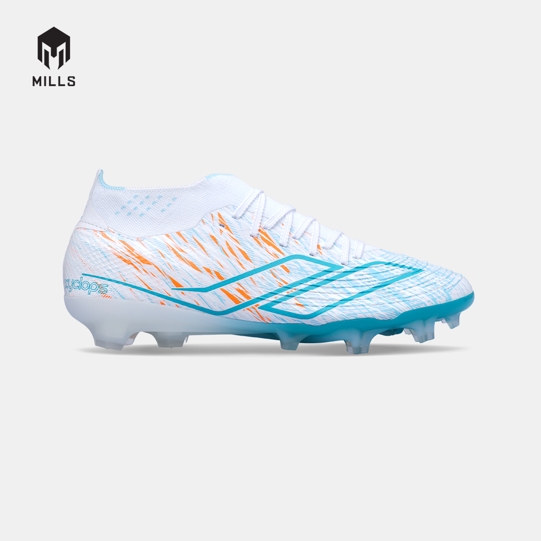 MILLS SEPATU SEPAKBOLA XYCLOPS STRIKEBLAST M2.1 ELITE FG WHITE/JAVA.CYAN/FRESH.ORANGE 9309001