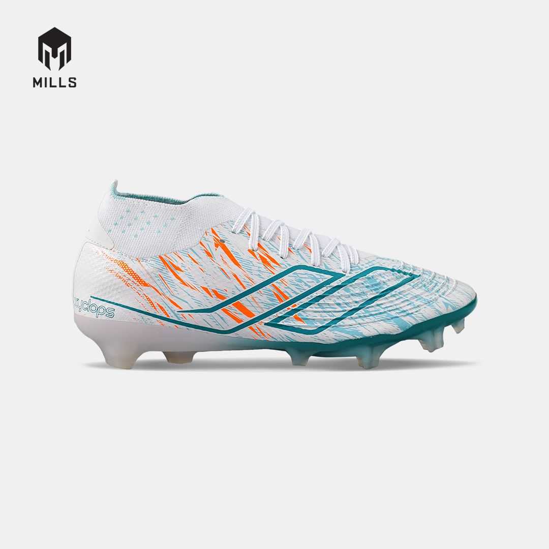 MILLS SEPATU SEPAKBOLA XYCLOPS STRIKEBLAST M2.1 PRIME FG WHITE/JAVA.CYAN/FRESH.ORANGE 9309101
