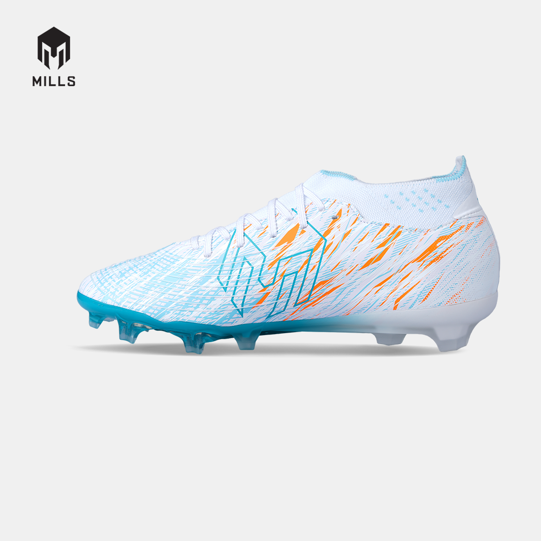 MILLS SEPATU SEPAKBOLA XYCLOPS STRIKEBLAST M2.1 PRIME FG WHITE/JAVA.CYAN/FRESH.ORANGE 9309101