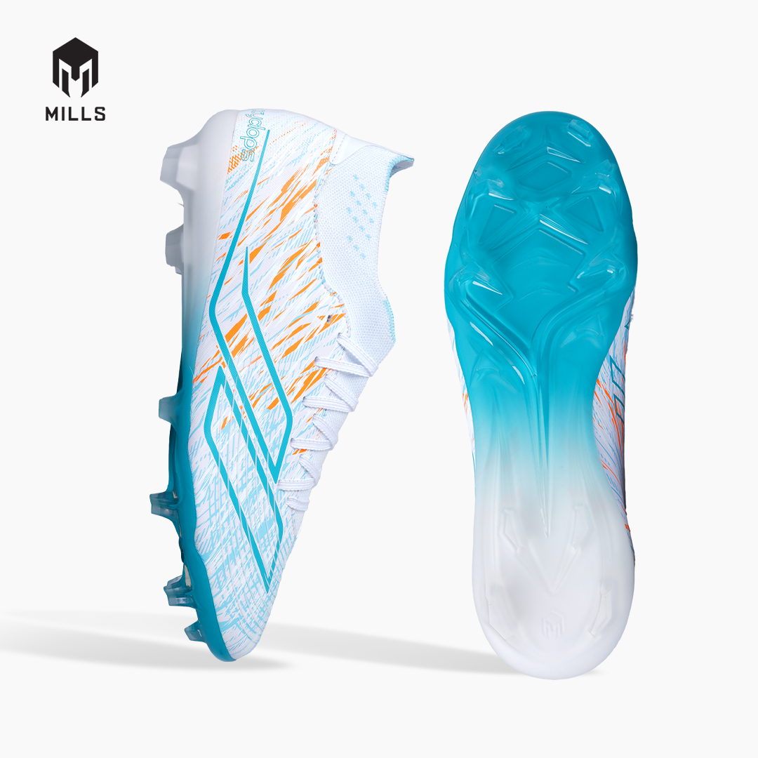 MILLS SEPATU SEPAKBOLA XYCLOPS STRIKEBLAST M2.1 PRIME FG WHITE/JAVA.CYAN/FRESH.ORANGE 9309101
