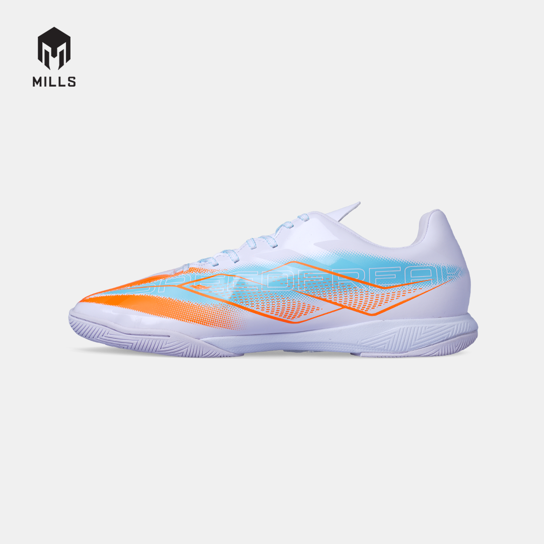 MILLS SEPATU FUTSAL XYCLOPS SPEEDFREAK M2.1 MATCH IN WHITE/JAVA.CYAN/FRESH.ORANGE 9408301