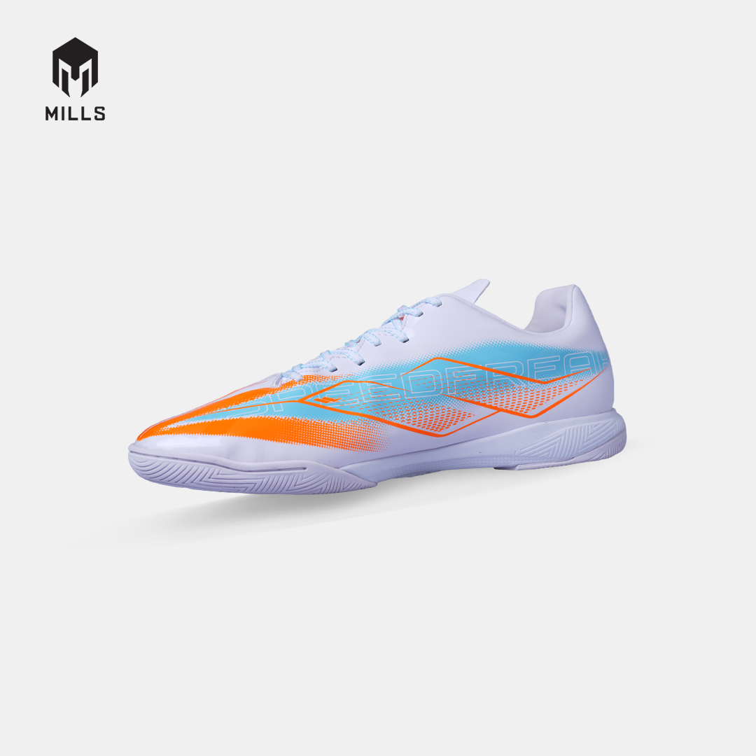 MILLS SEPATU FUTSAL XYCLOPS SPEEDFREAK M2.1 MATCH IN WHITE/JAVA.CYAN/FRESH.ORANGE 9408301
