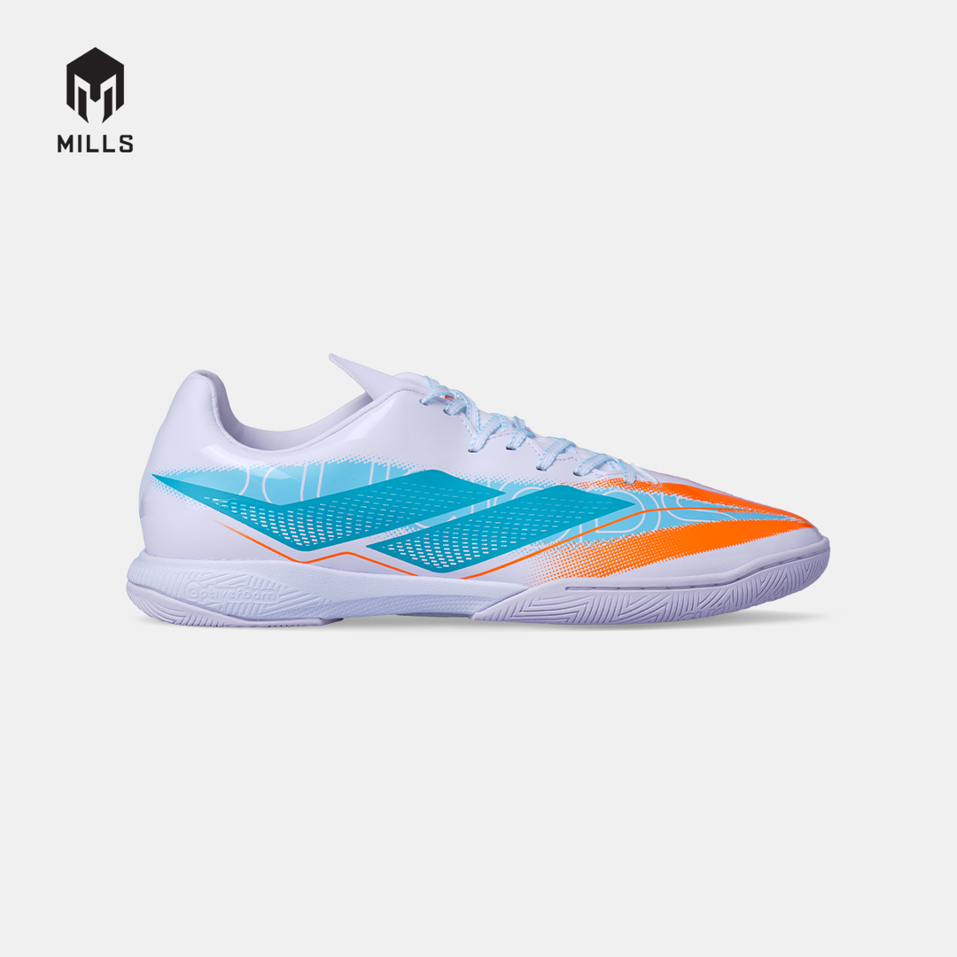MILLS SEPATU FUTSAL XYCLOPS SPEEDFREAK M2.1 MATCH IN WHITE/JAVA.CYAN/FRESH.ORANGE 9408301
