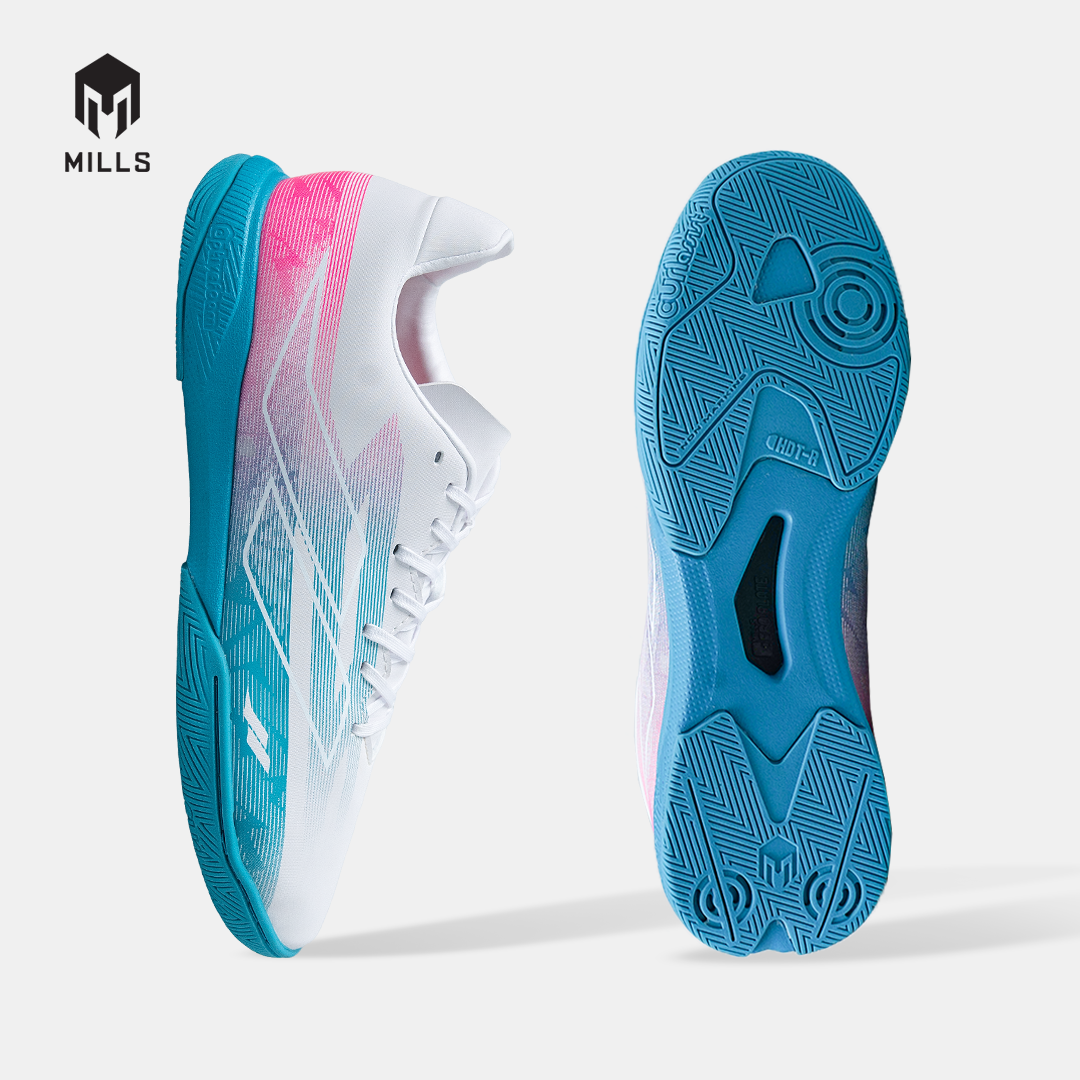 MILLS SEPATU FUTSAL XYCLOPS NITROACE M2 MATCH IN COOL WHITE/ELECTRIC PINK/JAVA CYAN 9409102