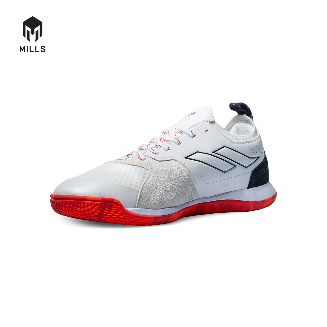 MILLS Sepatu Futsal Voltasala Pro Nemesis White Pearlize / Black / Warm Red 9500902