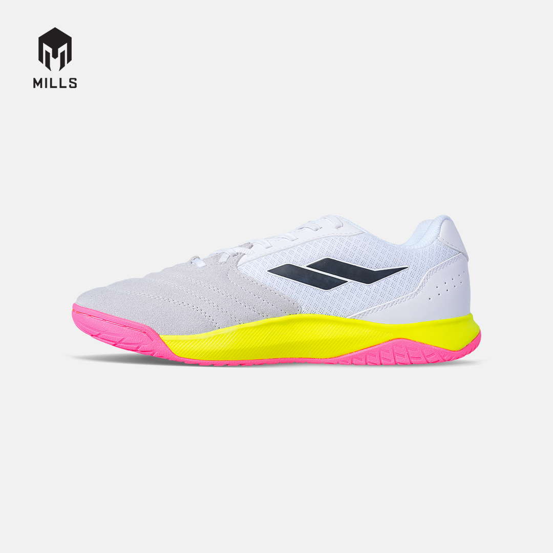 MILLS SEPATU FUTSAL VOLTASALA ARION M2 SUEDE WHITE/FLASH.YELLOW/HOT.PINK 9502403