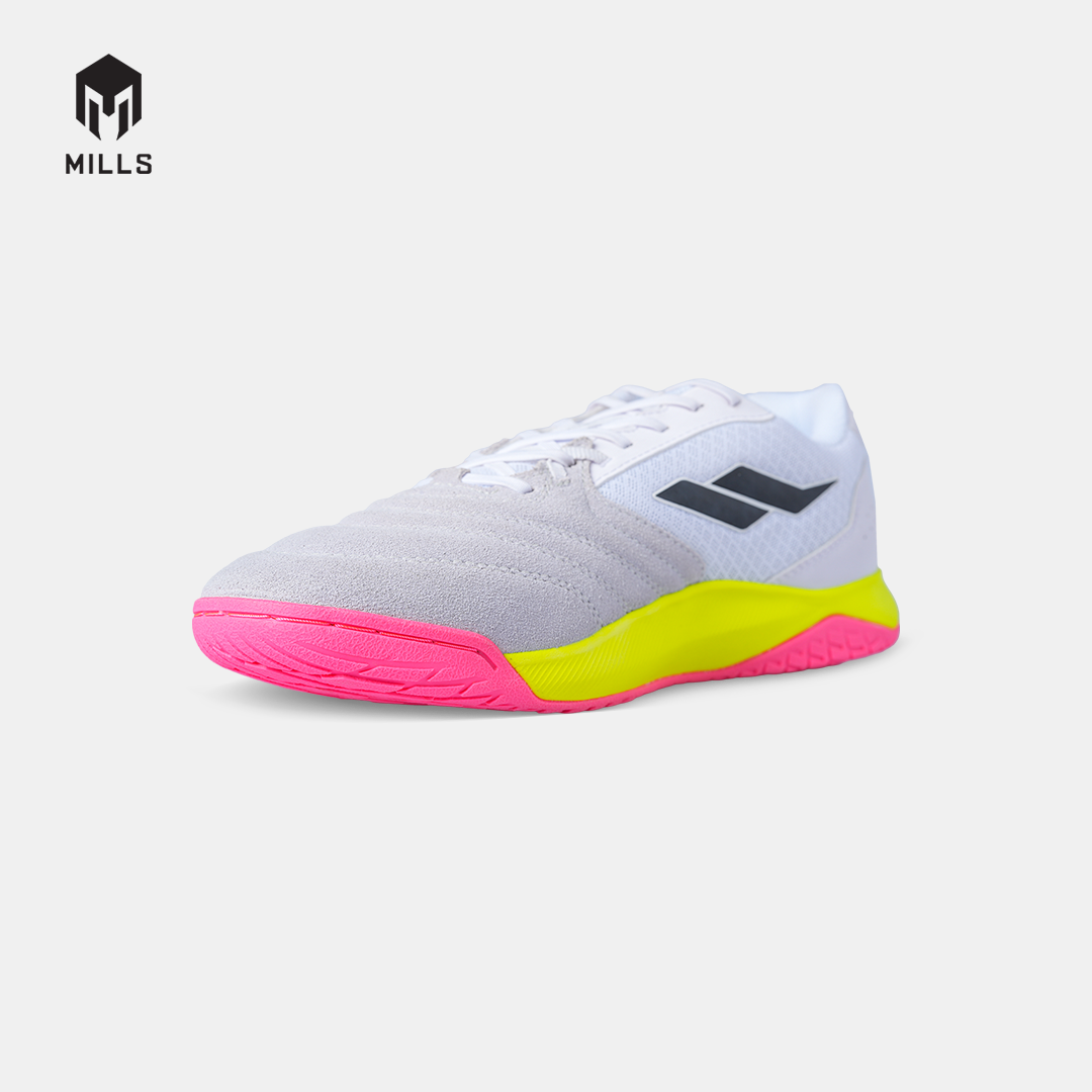 MILLS SEPATU FUTSAL VOLTASALA ARION M2 SUEDE WHITE/FLASH.YELLOW/HOT.PINK 9502403
