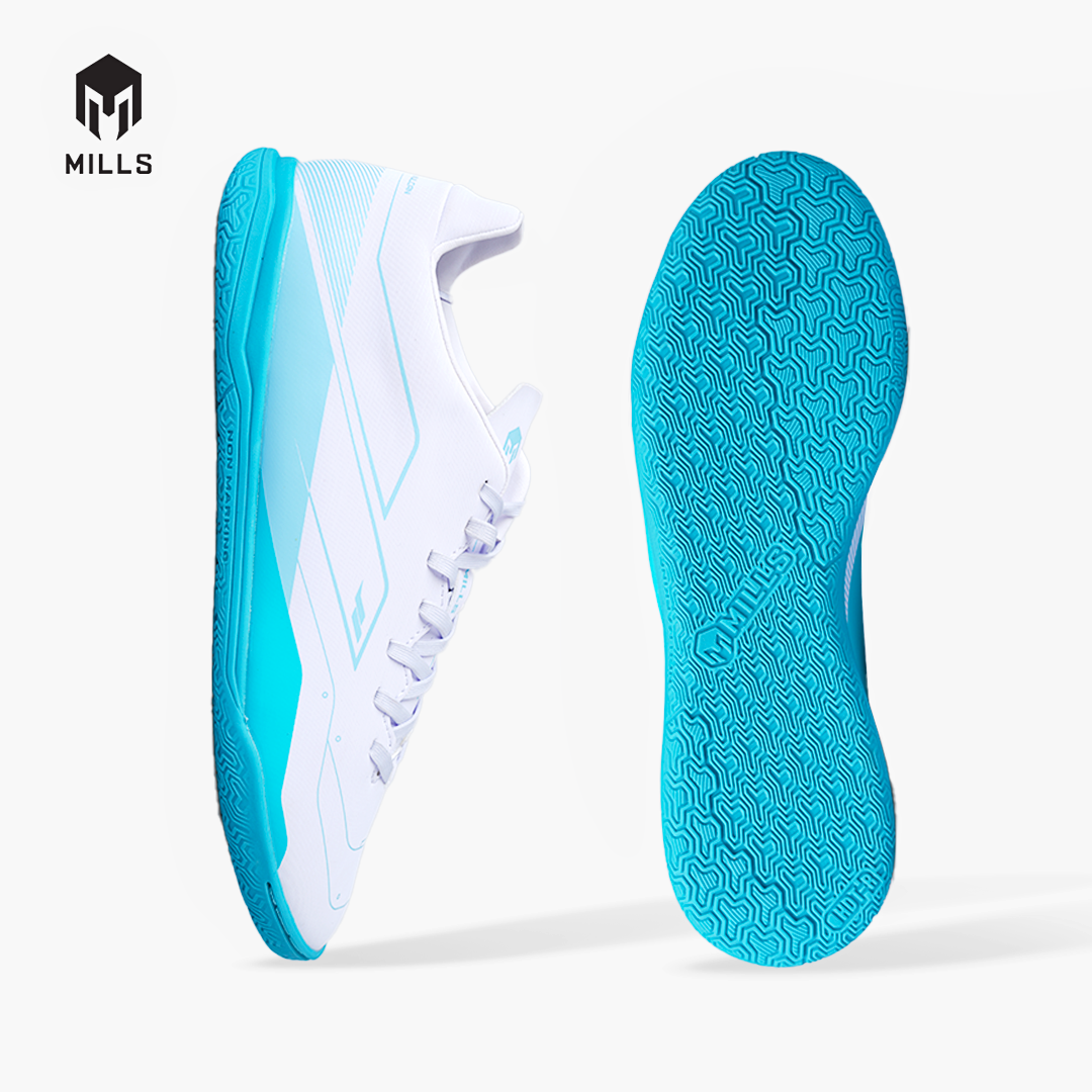 MILLS SEPATU FUTSAL VULCAN 2.0 IN JR WHITE/AQUA.BLUE/CYAN.BLUE 9803306