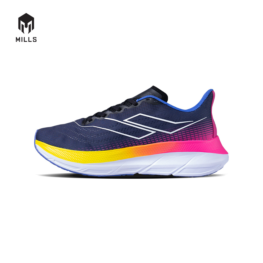 Mills Sepatu Lari Running Shoes Enermax Stream Black / Magenta / White 9103203