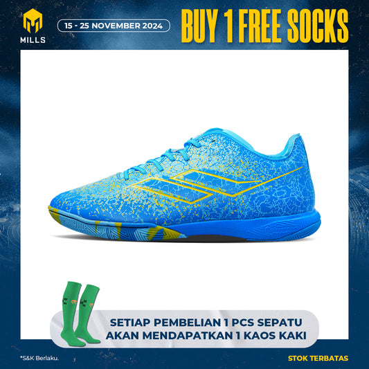 MILLS Sepatu Futsal Xyclops Inferno IN LT. Blue / Blue / Yellow 9403202