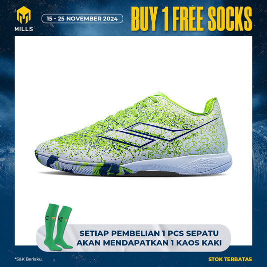 MILLS Sepatu Futsal Xyclops Inferno IN Green / White / Navy 9403203