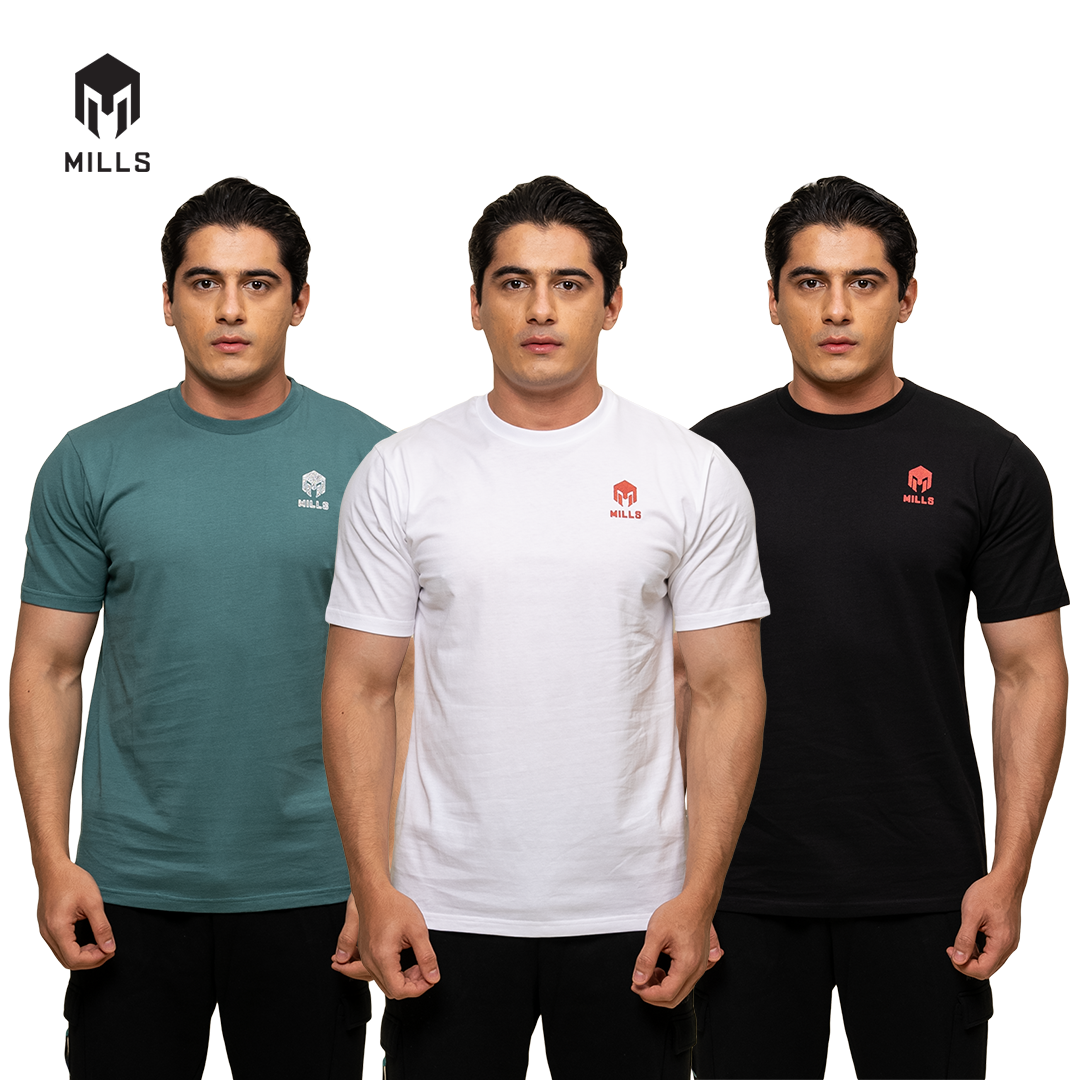 MILLS Kaos Oblong Katun Cotton T-Shirt Stone 21034