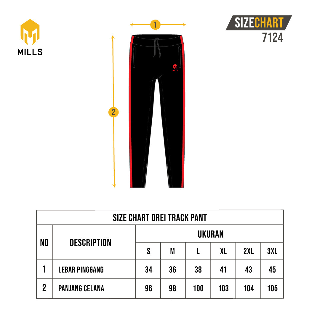 MILLS Celana Training Track Pant Drei 7124