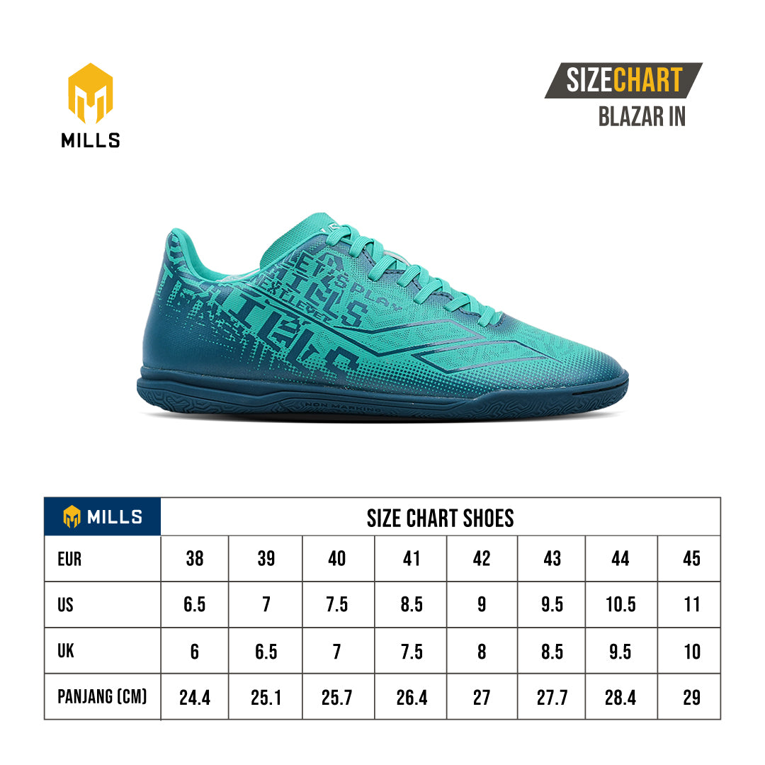 MILLS Sepatu Futsal Blazar IN Turquoise / Teal 9403801