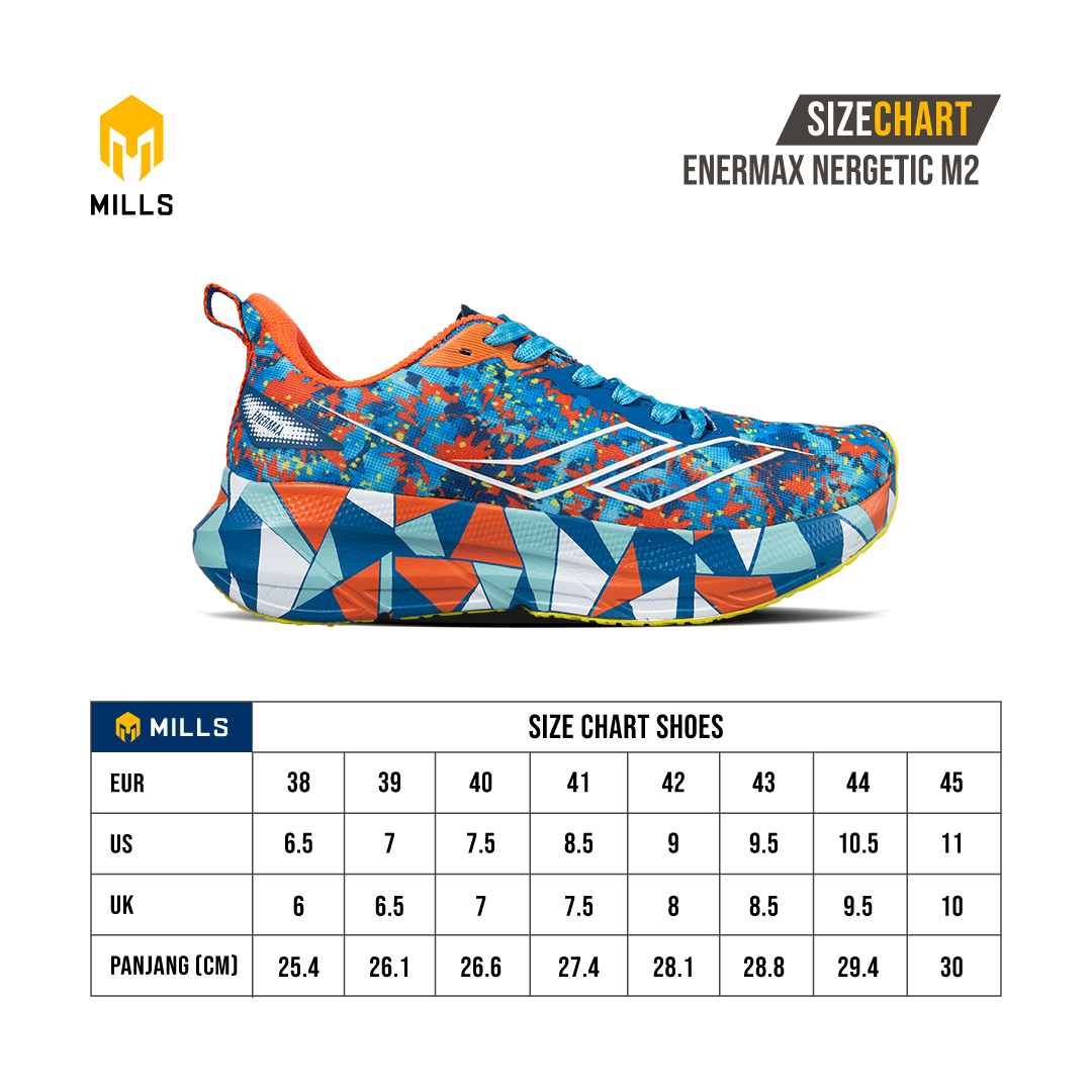 Mills Sepatu Lari Running Shoes Enermax Nergetic M2 Green / Orange / White 9102602