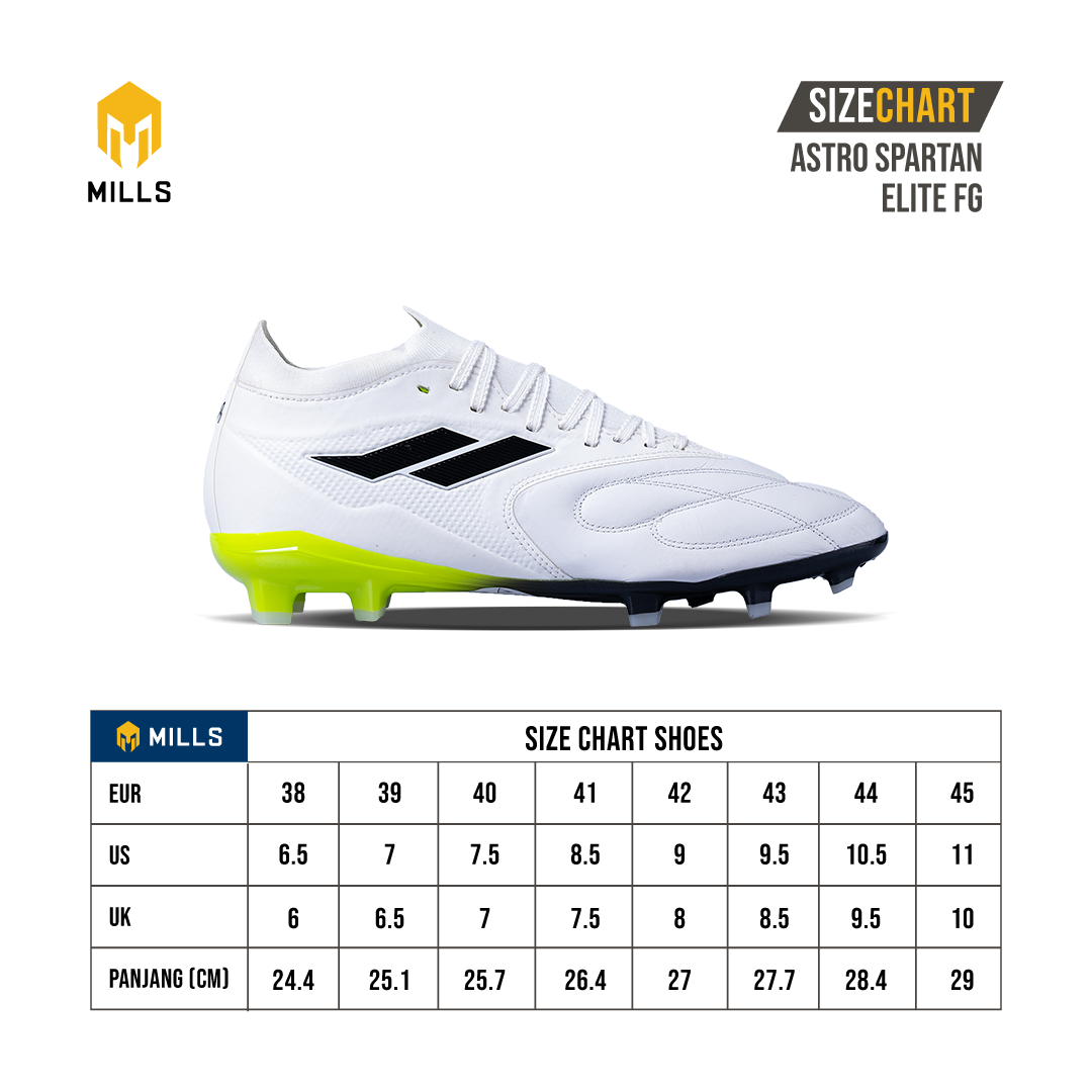 MILLS Sepatu Sepakbola Astro Spartan Elite FG White / Lime / Black 9301507